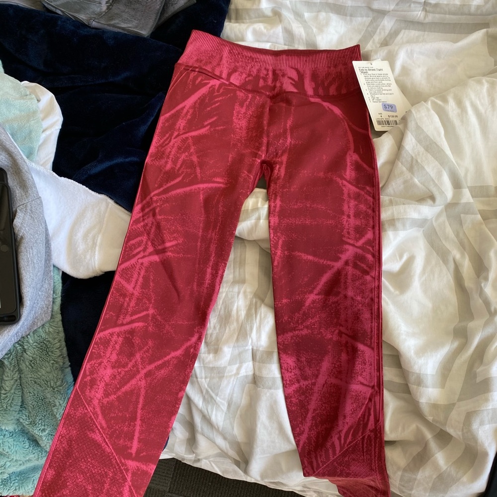 Red tie dye lululemon leggings